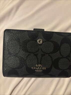 Coach Black Leather Bifold Wallet with Card Slots